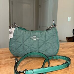 Coach Teal Quilted Crossbody Bag